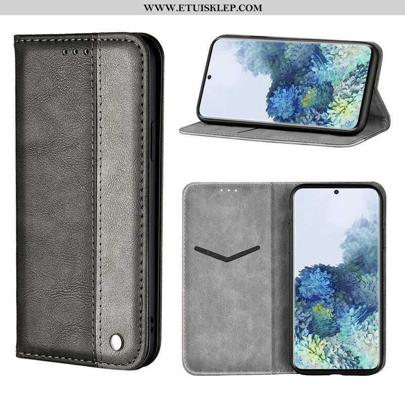 Etui Na Telefon do Samsung Galaxy S21 5G Etui Folio Dwukolorowy Efekt Skóry